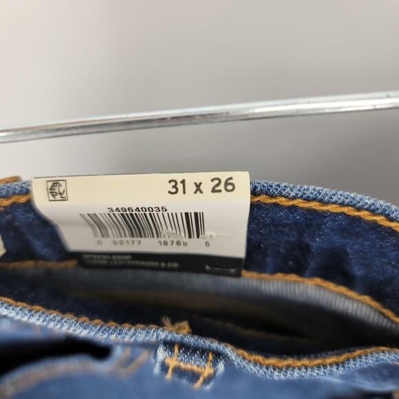 Levi’s High Rise Dark Wash Button Fly Wedgie Straight Jeans NWT Size 31 - Picture 6 of 8